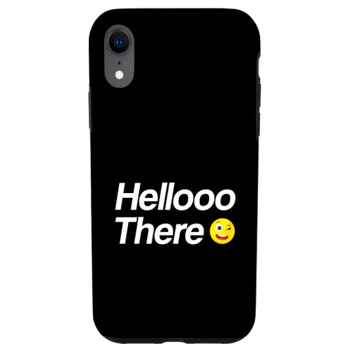Feisty Unicorn Designs - The Rizz Collection iPhone XR Hellooo There Winky Face Cool and Funny Rizz Case