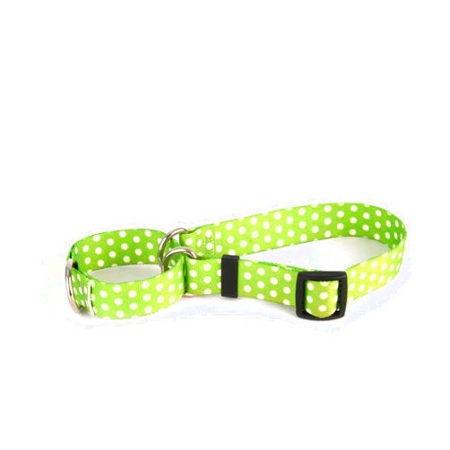 Yellow Dog Design Standard Easy-Snap Collar, New Green Polka Dot, Medium 14