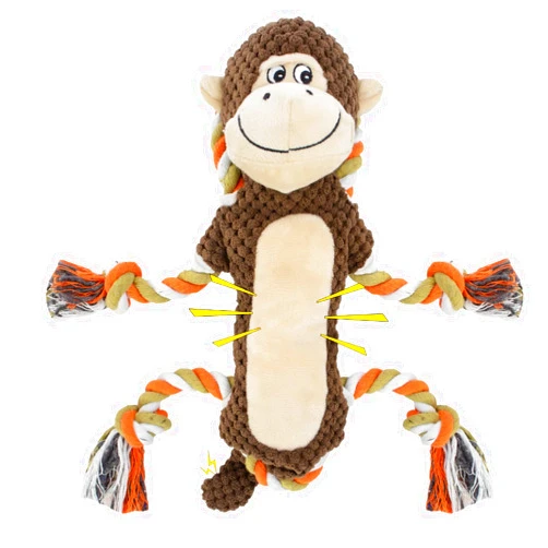 CneeeeeB Squeaky Monkey Dog Toys for Large Dogs,Dog Monkey Toy,Dog chew Toys, Interactive Toys, Stuffed Plush Puppy Toy with Crinkle Paper for Small, Middle,Big Dogs, Monkey Dog Toy,Dog Toy Monkey