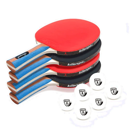 Killerspin - Jet Set of 4 Table Tennis Paddle - 4 Ping Pong Paddles and 6 Ping Pong Balls - Perfect Table Tennis Paddle for Beginner to Advanced Players - Premium Quality