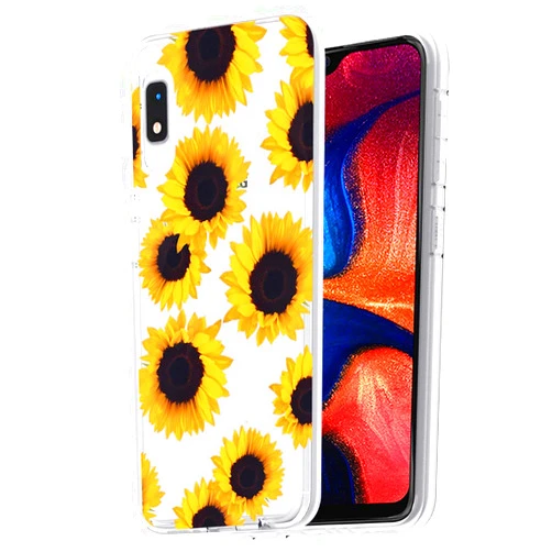 Booceicd Galaxy A10e Case, Galaxy A10e Case with Flowers, Sidande Shockproof Clear Floral Soft Flexible TPU Slim Phone Case Cover for Samsung Galaxy A10E (Sunflower)