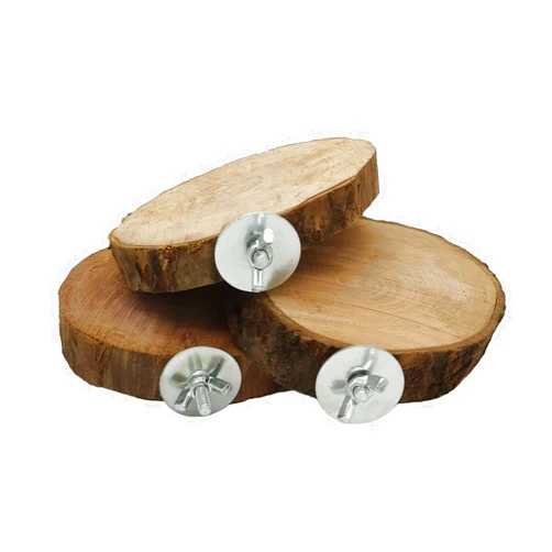 Hamiledyi Perch Platform for Bird Cage,Natural Round Wooden Stand Platform Bird Toy for Canary Parakeet Cockatiel Parrot Budgie Sparrow(3 Pcs)