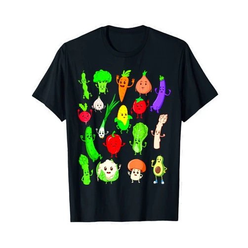 Cool vegetables with arms and legs Comic Kawaii Vegetables T-Shirt