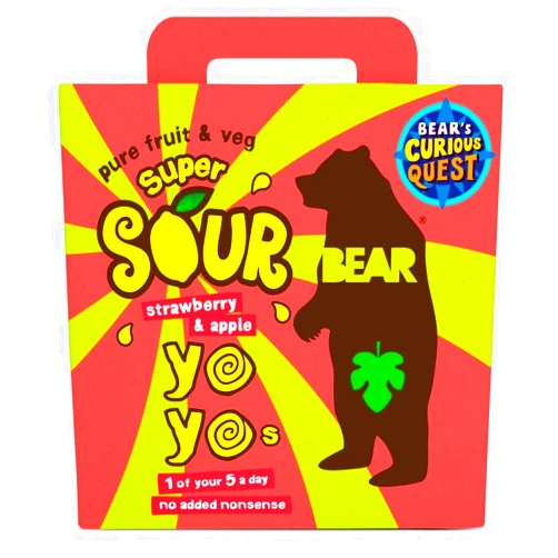 Bear Yo Yo's Super Sour Strawberry And Apple 10 Fruit Rolls