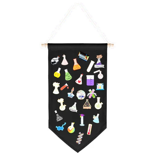 FLYPARTY Enamel Pin Wall Display Banner -Blank Canvas Banner for Display Pins Buttons