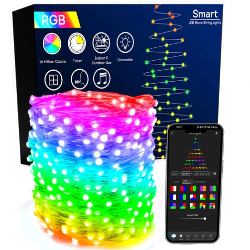 Brizled RGB Smart Fairy Lights, 66FT 200 LED WiFi Silver/Copper Wire Color Changing String Lights App Controlled, Dimmable Christmas Tree Lights Music Sync Room Party Light Work with Google Home Alexa