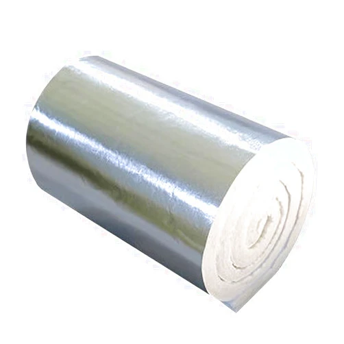 Touguqing Ceramic Fiber Blanket with Aluminum Foil Facing for Sound Damping Properties Pizza Ovens Kilns Stoves Chimney Resistance 1260°C(Size:61cm*15m*1cm(24 * 590 * 0.39in),Color:Single-Sided Aluminum foil)