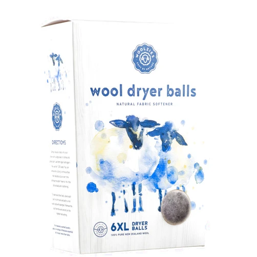 Woolzies Wool Dryer Balls Organic: Our Big Wool Spheres are The Best Fabric Softener | 6-Pack XL Dryer Balls for Laundry is Made with New Zealand Wool-Grey
