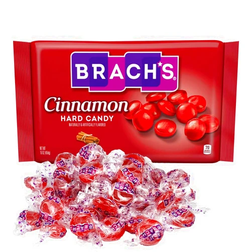 SWEETSIDE CANDY CO. Brach’s Cinnamon Hard Candy Individually Wrapped Bulk Cinnamon Discs for Any Occasion - Spicy Sweet Fire Balls Cinnamon Disk Hard Candy for Parties, or Office Indulgement - 1 Pound Bag