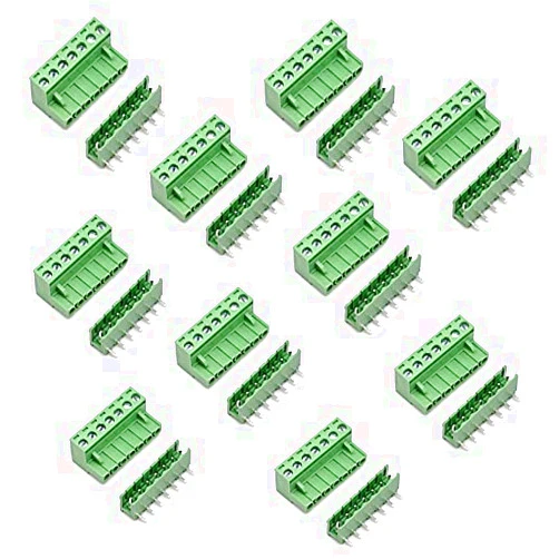 LuoQiuFa 10 Set 7-pin 5.08mm Pitch Right Angle PCB Pluggable Terminal Block Connectors