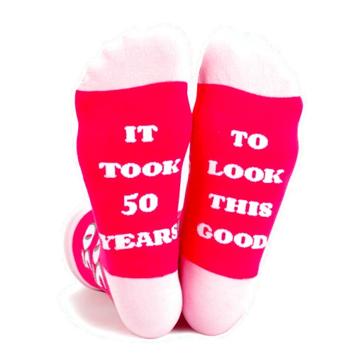 Bibalabili Women Fun Crews Socks for 40th 50th 60th Birthday Gifts for Women Funny Crew Cotton Socks