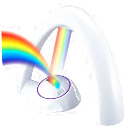 MIFXIN Rainbow Projector Light Colorful LED Night Projection Light Desk Lamp for Kids Children Gift 2 Modes Lighting Battery Operated Table Light