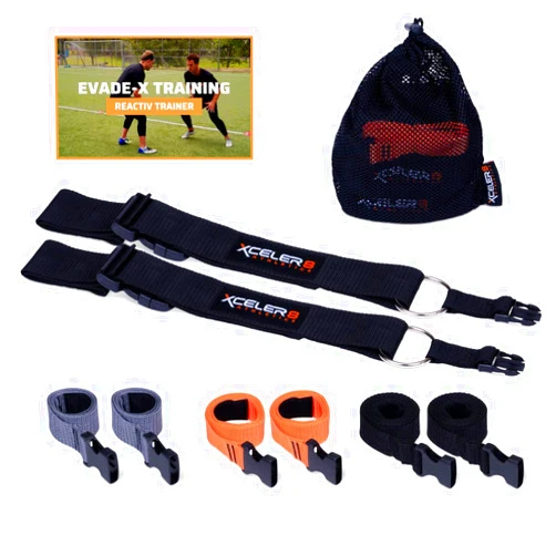 XCELER8 Athletics REACTIV TRAINER Evasion Belt (1 & 3 Pack) 1v1 Agility & Reaction Belt Coaching Equipment - Soccer, Basketball, Football, Lacrosse Defensive Trainer (Adult & Youth) Plus Training Videos