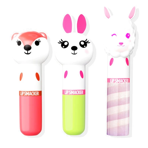 Lip Smacker Lippy Pals, Unicorn, Panda, Kitten, Lip balm for Kids - Foxy Apple, Hoppy Carrot Cake, Strawberry Llama