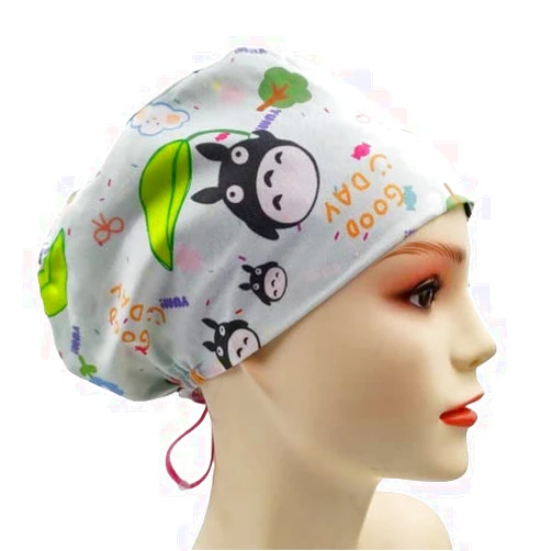 Genie Scrub Caps Japanese Anime 3 Women's Euro Scrub Adjustable Work Cap (Totoro Yumi Good days)