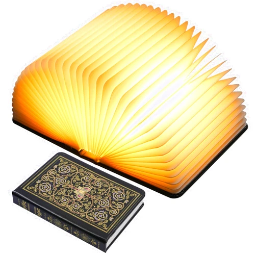 Incolumitas Book Lamp for Book Lovers Gifts, Bookshaped Small Mood Lighting Lamp Foldable Paper Hardcover Cover, Unique Aesthetic Lamps USB Rechargeable, Bookish Decor for Library, Reading Nook, Bookshelf