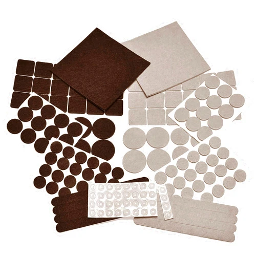 Hilltop Products 165 Piece Two Colors - Variety Size Furniture Felt Pads. Self Adhesive Pads with Transparent Noise Reduction Bumpers. Floor Protectors for Hardwood & Laminate Flooring-165 Piece