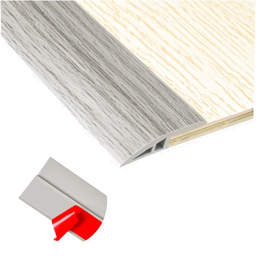 MYFAMIREA Carpet Floor Transition Strip, Self Adhesive Floor Edging Trim Strip, PVC Threshold Cover for Doorway, Floor Divider Strip Suitable for Threshold from 2/5