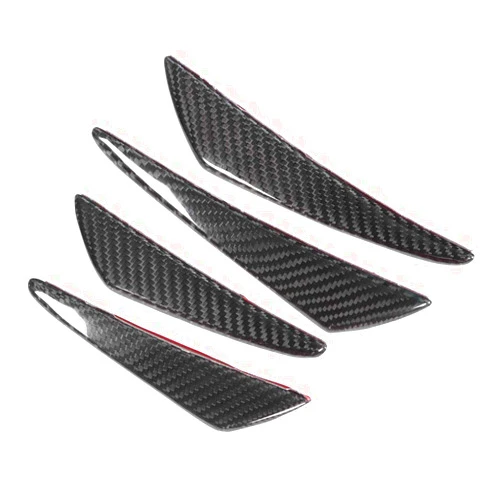 Suuonee Bumper Canards, 4Pcs/Set Universal Carbon Fiber Canards Bumper Lip Spoiler Canards for Car