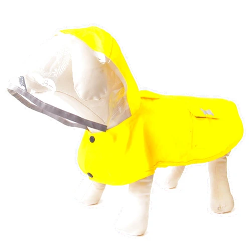 MAMORE Dog Raincoat,Waterproof Rain Poncho with Hoodie, High Reflective Adjustable Pet Rain Jacket with Leash Hole for Small Medium and Large Dogs (Yellow, X-Small)