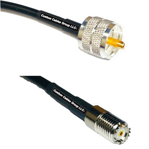 Custom Cables Group 10 feet RG58 PL259 UHF Male to Mini UHF Female RF Pigtail Coaxial Cable