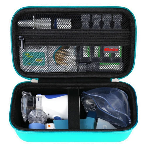 Elonbo Carrying Case for Portable Handheld Inhaler Nebulizer Machine for Adults and Kids, Asthma Inhaler Travel Case, Handheld Mesh Atomizer Machine Holder, Inhaler Spacer Bag, Green