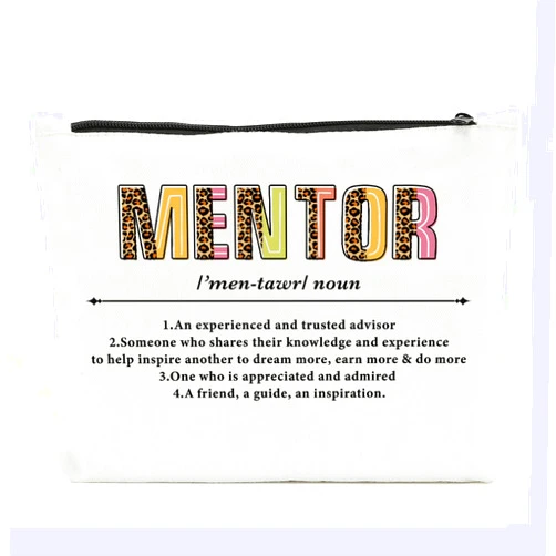 NBIAN Mentor Definition Noun, Mentor Makeup Bag Cosmetic Bag, Mentor Gifts for Women, Boss Day Birthday Retirement Leaving Going Away Appreciation Thank You Gifts for Female Sister Daughter Friend