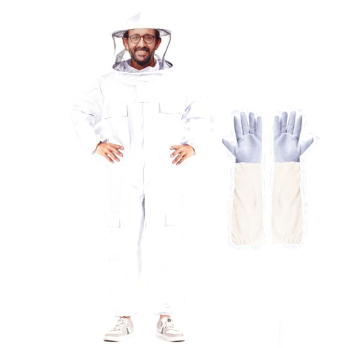 LONGADS Professional Bee Suit for Men Women with Round Veil, Beekeeping Suit with Glove, Beekeeper Suit Bee Outfit for Bee Keeper Catcher Halloween Costume