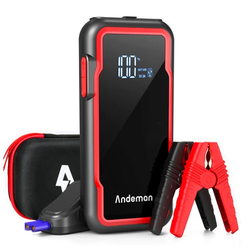 Andeman Car Jump Starter 3000A Peak 20000mAh (Start 9L Gas Engine or up to 7L Diesel Engine) Battery Charger Automotive, 12V Car Jumper, Power Bank Power Pack with Quick Charge Type-C Ports, Red