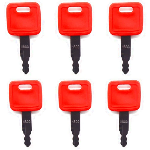 Wretesr H800 6PCS Ignition Keys for John Deere Hitachi Kioti Excavator Case Dozer Fiat New Holland Tractors Mini trackhoe AT194969 AT147803 4286465
