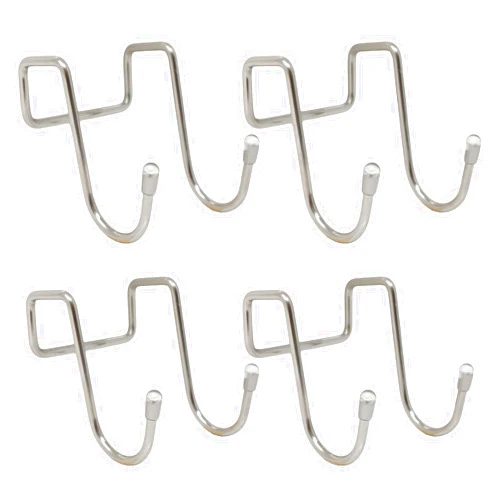 yueton 4Pack Over Cabinet Hook Stainless Steel Multiple Use Kitchen Cabinet Drawer Cabinet Hooks Double S Shape Hook for Kitchen Wardrobe Door Bathroom