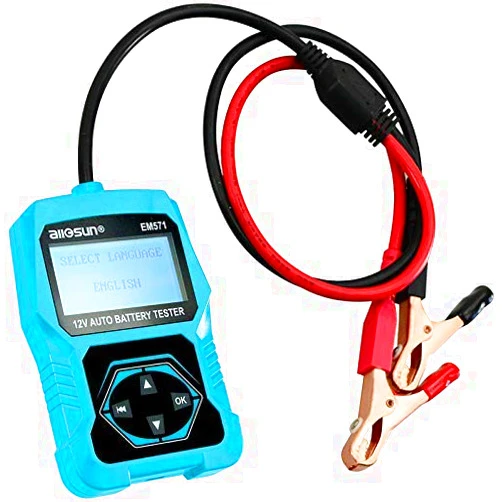 ALLOSUN 12V Automotive Digital Battery Tester 100-2000 CCA Lcd Cranking System Tester Charging System Tester