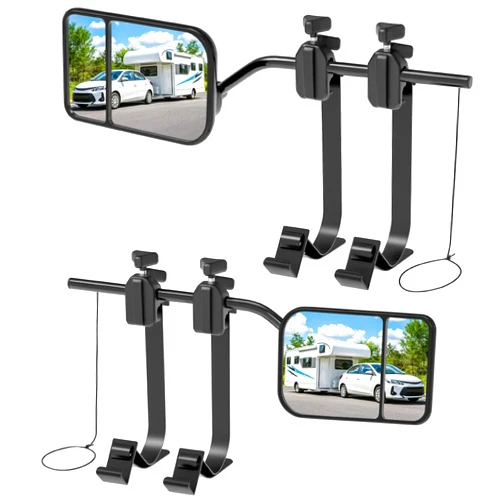 Oxerbog Universal Towing Mirrors Extenders for Towing, Clip-on Towing Mirror Adjustable Convex Rearview Mirrors for Vehicle Car Truck Trailer RV SUV, Side Mirror Extensions for Towing, 2 Pack