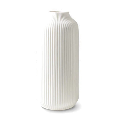 Flature Ceramic Vase in Nordic Style, Deco Vase for Pampas Grass as Boho Deco, Vase White Matt 8 inch for Flowers, Scandinavian Design Home Decoration for Fresh Flowers, Dried Flowers (Size M)