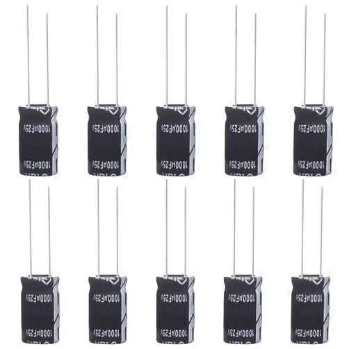 ALLECIN 1000uF 25V 10x17mm Electrolytic Capacitor 1000 UF MFD 25 Volt 0.39x0.67in Aluminum Capacitors (Pack of 10)