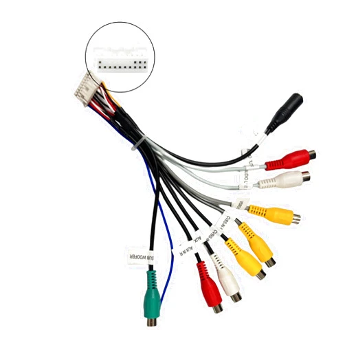 Epronic for RCA Harness for Car Stereo Support Subwoofer with Video Put in-Out,for RCA Power Cable for Car Radio Receiver with Microphone Port