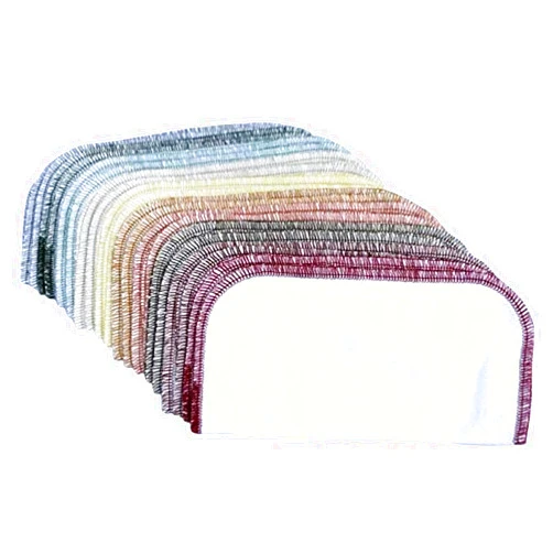 Gina's Soft Cloth Shop 2 Ply 8x8 Inches White Cotton Birdseye Little Wipes Set of 20 Earth Tone Edging- Proudly Made in the USA!