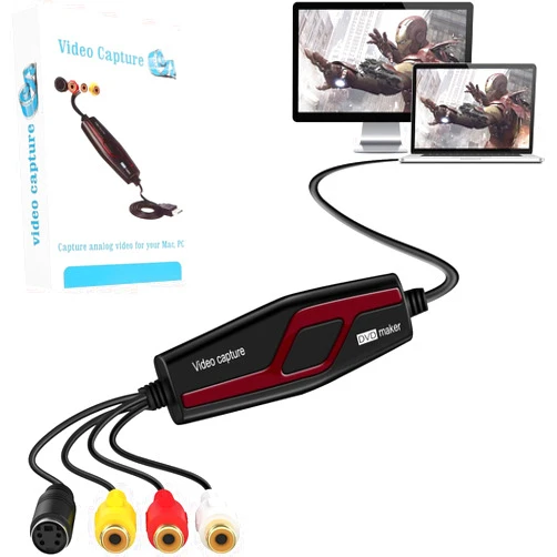 DigitPro Video Capture Card USB 2.0, RCA to USB Video Capture Device, Digital Video Converter Grabber to Save Digital Files for Your Mac OS X Windows 7 8 10 PC, One Touch VHS VCR TV to DVD