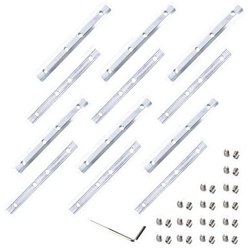 QIJINTRID 12pcs 1010 Series Aluminum Extrusion Straight Line Connector,1010 Aluminum Extrusion Connector,Extruded Aluminum Hardware Connectors with Screws for 1010 Aluminum Extrusion Hardware