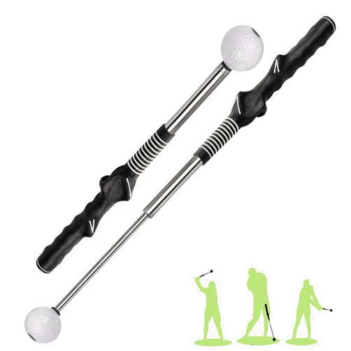 THE GOLFER STORE Retractable Golf Swing Training Aid, Golf Grip Trainer & Golf Swing Trainer for Warm-up, Right-Handed Golf Club for Indoor Practice, Golf Accessories - Strength & Tempo Training for Chipping Hitting