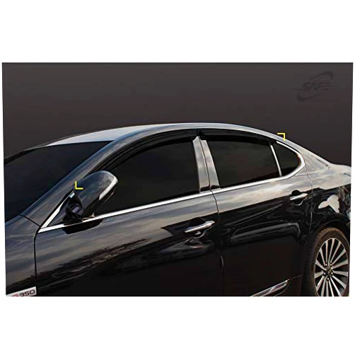 Kyoungdong Smoked Side Window Wind Deflectors Visors Weather Deflectors Rain Guards 4p for 2014~2016 Kia Cadenza
