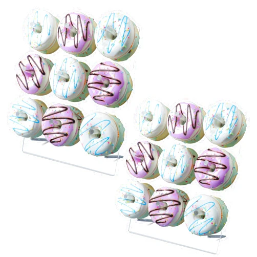 LoveDisplay Donut wall, 2 Pack Acrylic Donut Stand, Clear Donut Stands for Dessert Table, 12 X 10 Inches Donut Holder Stand Party for Birthday, Wedding, Baby Shower, Christmas
