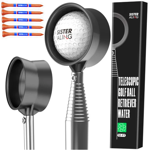 SisterAling 9ft/12ft Water Telescopic Golf Ball Retriever，Classic and Durable Stainless Steel Picker Upper, The Best Accessory Gift for Men and Women Golfers.