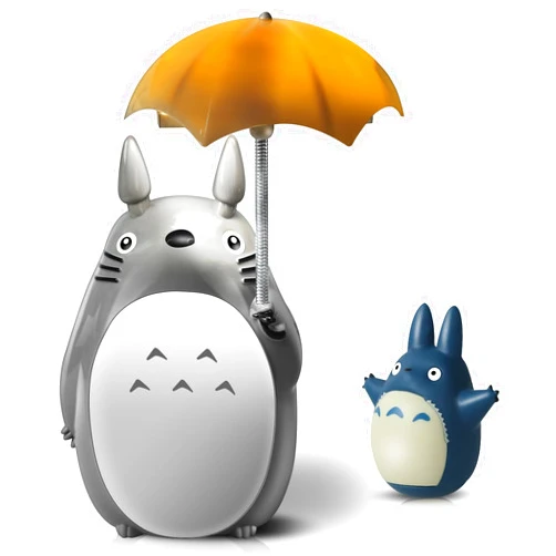 BATVOX Totoro Umbrella LED Night Light Kid's Character Lamp USB Charge (White Belly) Bonus Totoro Tumbler