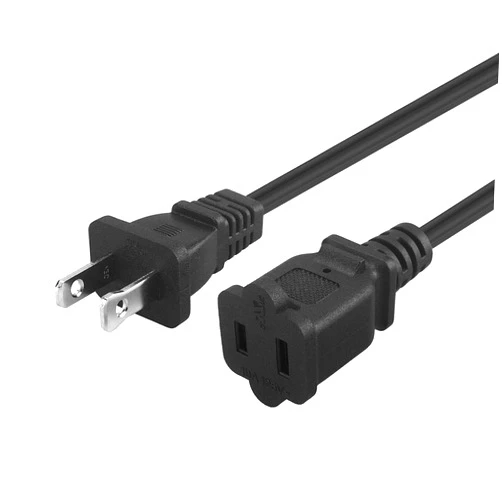 Plugrand 6FT(1.8M) Polarized US 2-Prong Male-Female Extension Power Cord Cable, 2 Outlet Extension Cable Cord US AC 2-Prong Male/Female Power cable10A/125V,Nema 1-15P to 1-15R Cable Polarity