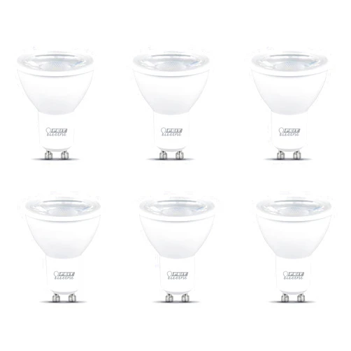 Feit Electric LED MR16 with a GU10 Base Light Bulb - 50W Equivalent - 10 Year Life - 500 Lumen - 5000K Daylight - Dimmable | 6-Pack