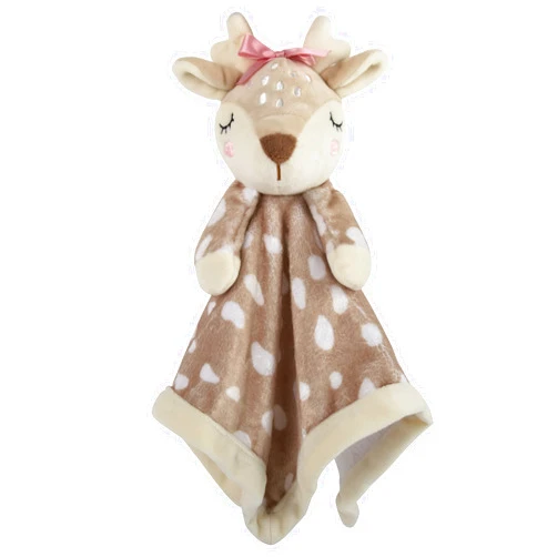 Baby Essentials Minky Animal Lovey Snuggler Blanket with Plush Deer – Soft Security Blanket for Babies, Toddlers, Boys & Girls, Gender Neutral (Freckled Fawn)