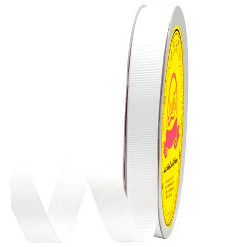 LEEQE White Grosgrain Ribbon 5/8 inch X 50 Yards White Ribbon for Gift Package Wrapping Wreath Baby Shower and Other Projects