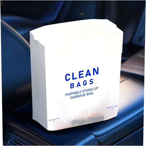 NeverGarden 60 Pack Leakproof Disposable Car Garbage Bags, Stand Stick Dual-Use Car Trash Bags Disposable, Self-adhesive Large Capacity Garbage Bag for Car,Travel,Kitchen (60)