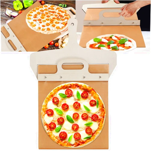 Rednow Sliding Pizza Peel,Pala Pizza Scorrevole,Large Pizza Peel That Transfers Pizza Super Peel Non-stick,Pizza Peel Shovel with Handle,Pizza Spatula Paddle for Indoor & Outdoor Ovens,Pizza Accessories